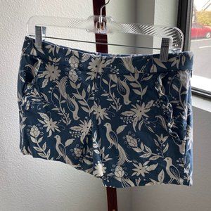 LOFT Cornflower Blue Bird Shorts